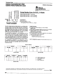 Datasheet CD54AC240F3A manufacturer TI