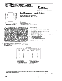 Datasheet CD54AC573F3A manufacturer TI