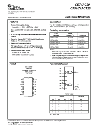 Datasheet CD54ACT20F3A manufacturer TI