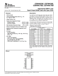 Datasheet CD54HC03 manufacturer TI