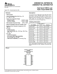 Datasheet CD54HC10F3A manufacturer TI