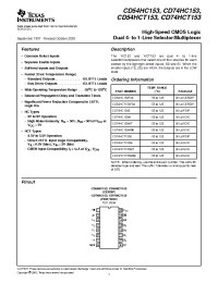 Datasheet CD54HC153 manufacturer TI