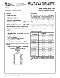 Datasheet CD54HC157 manufacturer TI