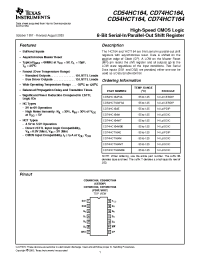 Datasheet CD54HC164 manufacturer TI