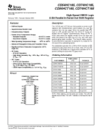 Datasheet CD54HC165 manufacturer TI
