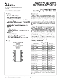 Datasheet CD54HC173 manufacturer TI