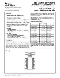 Datasheet CD54HC174F manufacturer TI