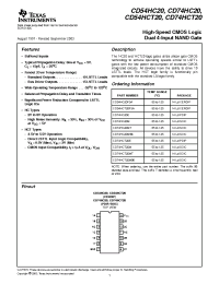 Datasheet CD54HC20F3A manufacturer TI