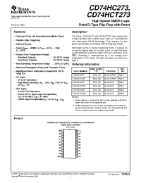 Datasheet CD54HC273F manufacturer TI