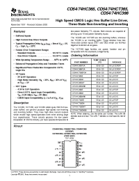 Datasheet CD54HC365 manufacturer TI