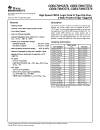 Datasheet CD54HC374F3A manufacturer TI