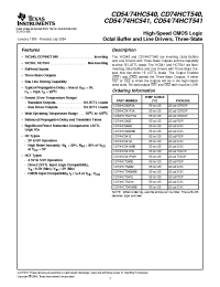 Datasheet CD54HC541F manufacturer TI