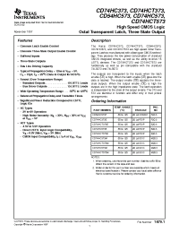 Datasheet CD54HC573F manufacturer TI