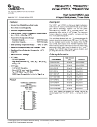 Datasheet CD54HCT251 manufacturer TI