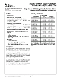 Datasheet CD54HCT367 manufacturer TI