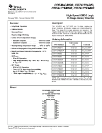 Datasheet CD54HCT4020 manufacturer TI
