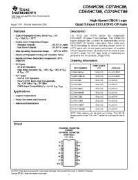 Datasheet CD54HCT86F manufacturer TI