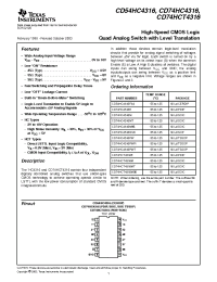 Datasheet CD74HC4316PW manufacturer TI