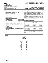 Datasheet CD74HC7266E manufacturer TI