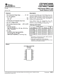 Datasheet CD74HCT4066E manufacturer TI