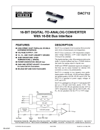 Datasheet DAC712PK manufacturer TI