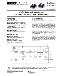 Datasheet DAC7642VFR manufacturer TI