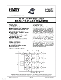 Datasheet DAC7724U/1K manufacturer TI