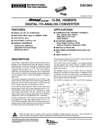 Datasheet DAC902E/2K5 manufacturer TI
