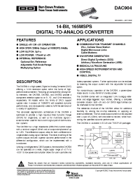 Datasheet DAC904E/2K5 manufacturer TI