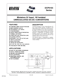 Datasheet DCP010505P-U/700 manufacturer TI