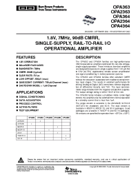 Datasheet OPA2364IDR manufacturer TI