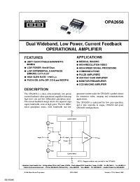 Datasheet OPA2658E/2K5 manufacturer TI