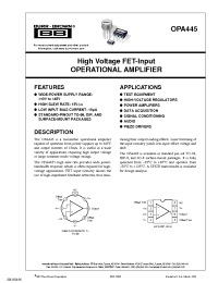 Datasheet OPA445AU/2K5 manufacturer TI