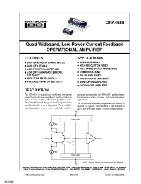 Datasheet OPA4658U/2K5 manufacturer TI