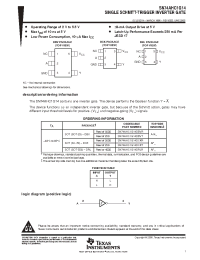 Datasheet SN74AHC1G14DCK manufacturer TI
