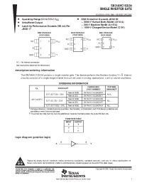 Datasheet SN74AHC1GU04DCK manufacturer TI