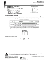 Datasheet SN74AHC1GU04DCKR manufacturer TI