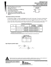 Datasheet SN74AHCT1G125DCKT manufacturer TI