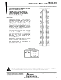 Datasheet SN74CBT16233DGG manufacturer TI