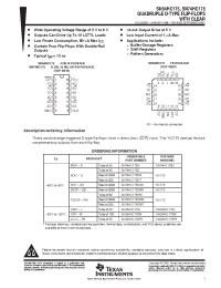 Datasheet SN74HC175PWR manufacturer TI