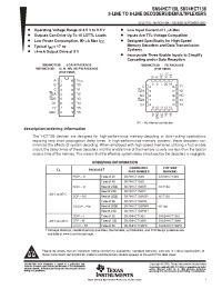 Datasheet SN74HCT138NSR manufacturer TI