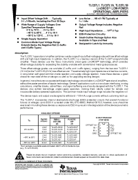 Datasheet TLC27L1AIDR manufacturer TI