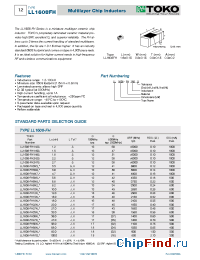 Datasheet LL1608-FH18N manufacturer TOKO