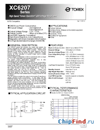 Datasheet XC6207A122MR manufacturer Torex