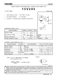 Datasheet 1SV245 manufacturer Toshiba