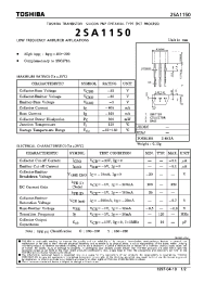 Datasheet 2SA1150 manufacturer Toshiba