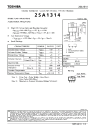 Datasheet 2SA1314 manufacturer Toshiba