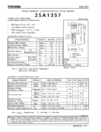 Datasheet 2SA1357 manufacturer Toshiba
