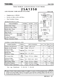 Datasheet 2SA1358 manufacturer Toshiba