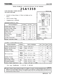 Datasheet 2SA1359 manufacturer Toshiba
